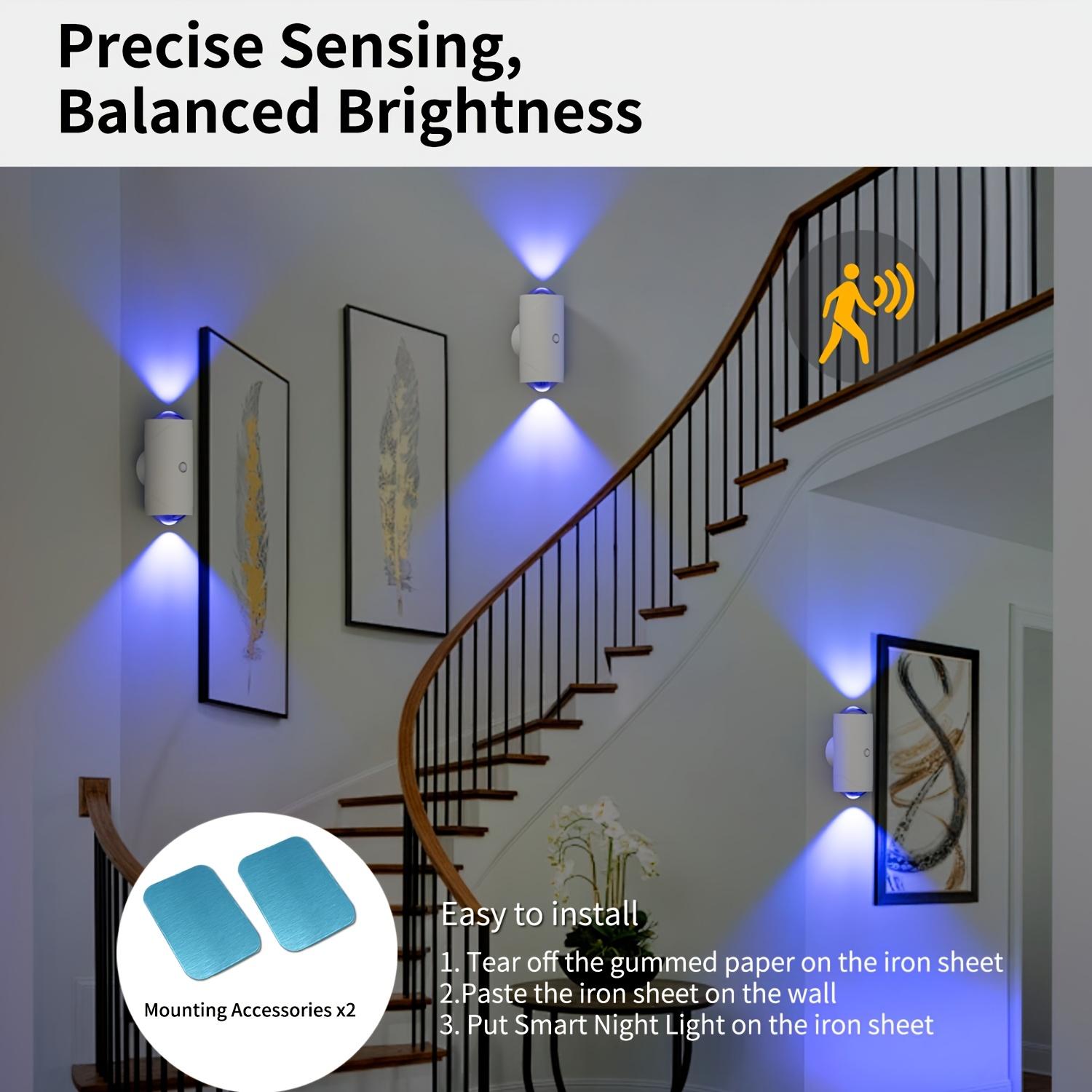 Auto RGB Motion Sensor Night Lights USB Rechargeable Wireless Color Changing for Bedroom Hallway Closet TikTok Viral Party Lights Gifts for Men Women Housewarming Holidays Wall Mounted Lighting