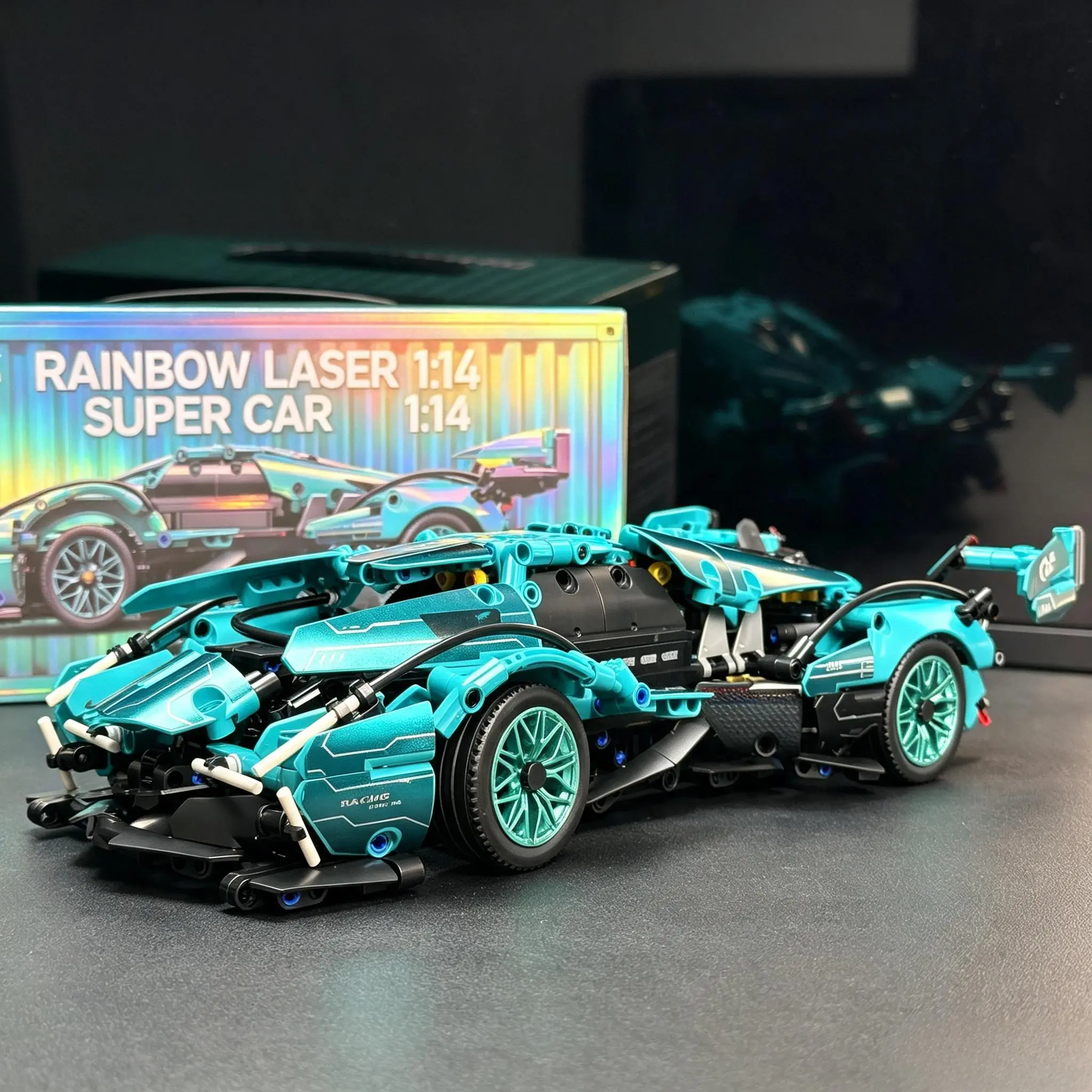 1:14 Highly Restored Cyberpunk Lam V12 Sports Car Building Blocks Model Toys, Speed Race Car Bricks Kits, DIY Creative Collectible Construction Set, Desktop Ornament STEM Assembly Toy, Birthday Holiday Gifts for Boys Teens Men Adults
