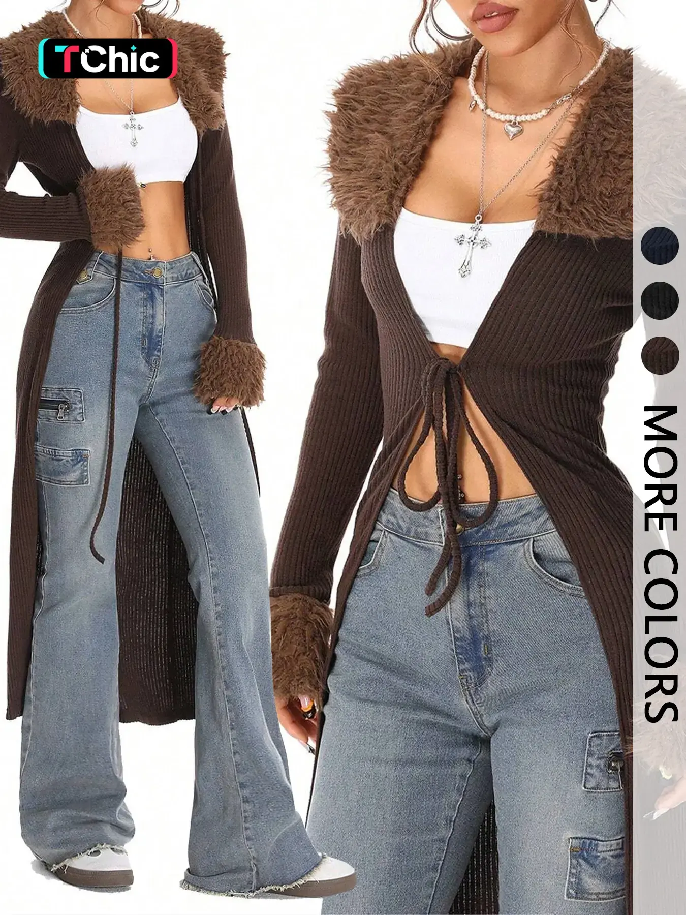 Women's Long Sleeve Knit Cardigan, Knitted Fashion Vintage Casual Plaid Pattern, Fitted Medium Fabric, Fall & Winter Outerwear, Knitwear