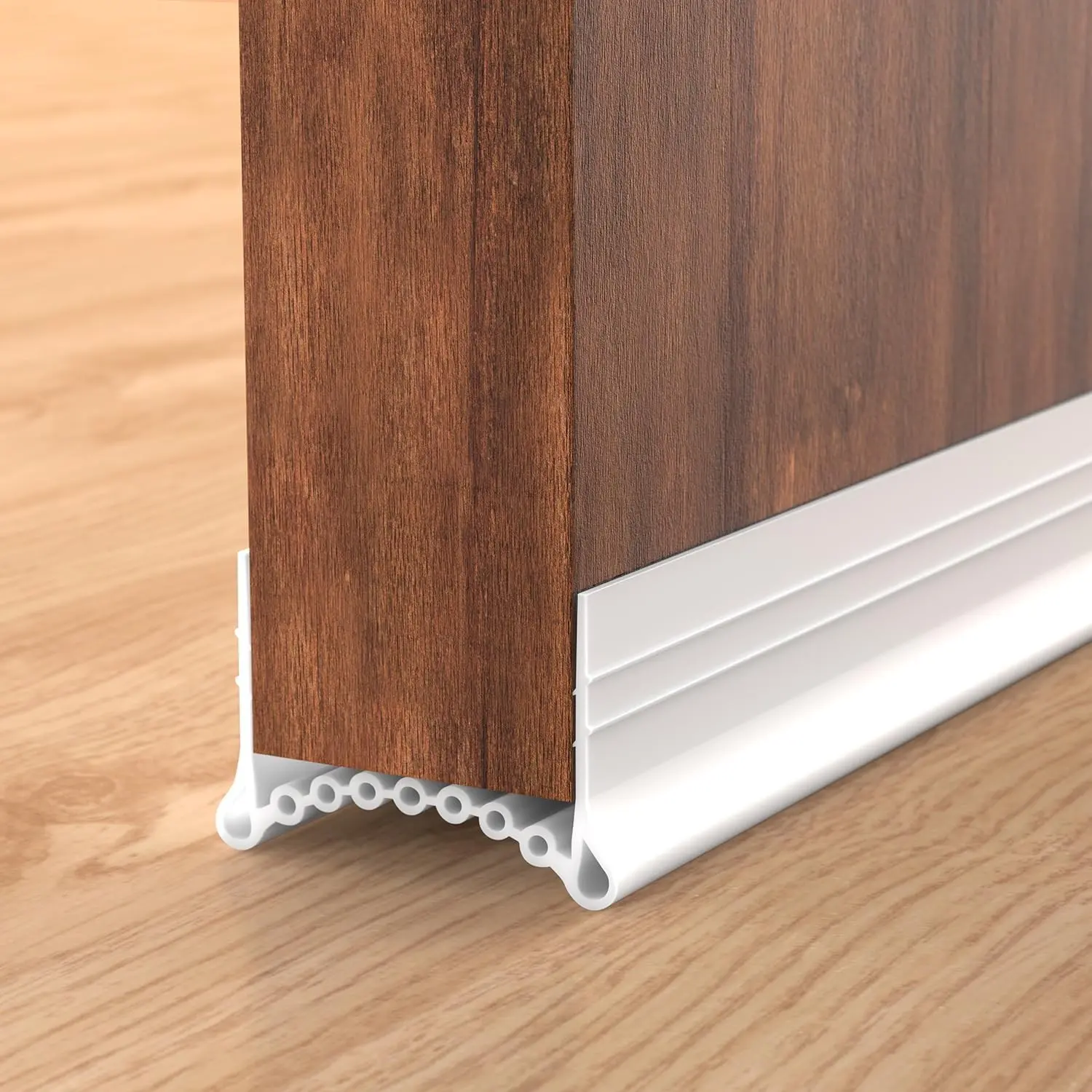 Silicone Door Draft Stopper, 39 in Upgraded Slide-On Under-Door Seal Blocker, Weather Seal Sweep Stripping (White)