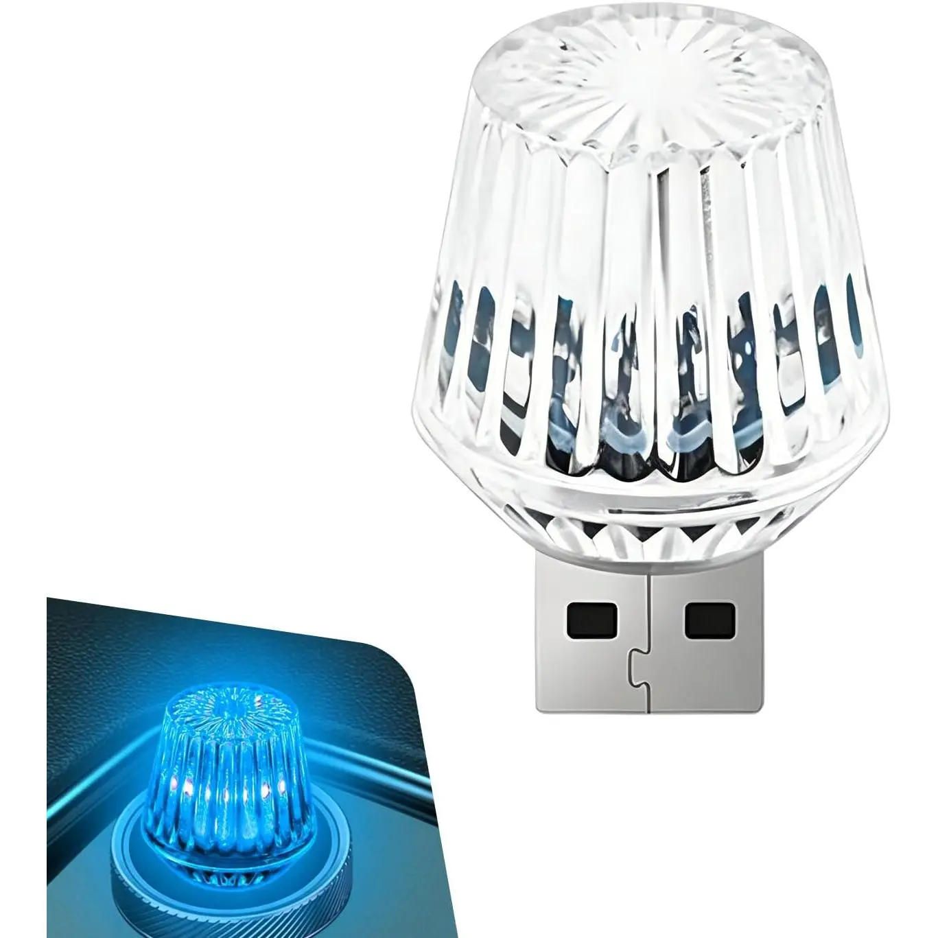 USB LED  Interior Light, Mini USB  Ambient Light, Plug-and-Play Decorative Night Light,  for  , , SUVs (Blue)