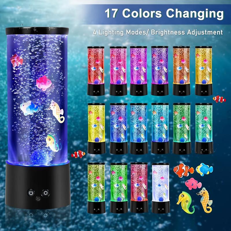 12-inch -/- ( Not Included) Bubble Fish Aquarium Lamp with Control, RGB Color-Changing LED Fish Tank Night Light, 4 Modes & Sensory Calming Mood Light for Bedside, for, for /s –