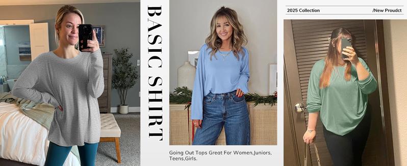 Womens Oversized Long Sleeve T Shirts Basic Crewneck Tee Fall Tops Casual Workout Fashion Casual Y2K Clothes Goth Punk Rock Tie-Back Tank Womenswear Streetwear Tshirt Baggy singlet quick dry Summer Black Loose Minimalist workout tops compression shirts