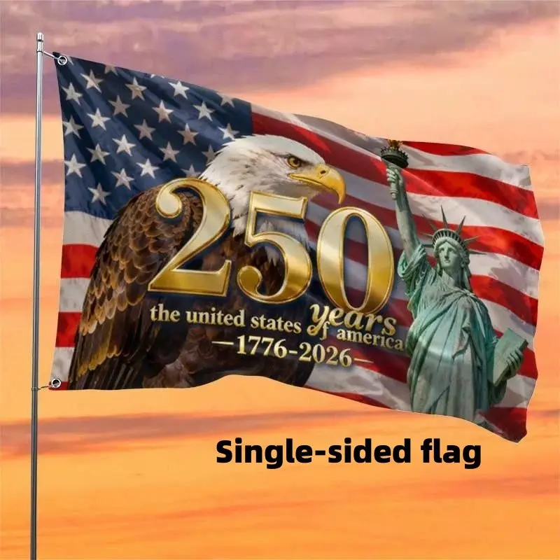 1pc Independence Day 250th Anniversary Flag, Outdoor Decorative Holiday Celebration Banner, Outdoor Banners, Outdoor Us Flags, Patriotic American Flags, Yard Flags, Garden Flags for Festive Events