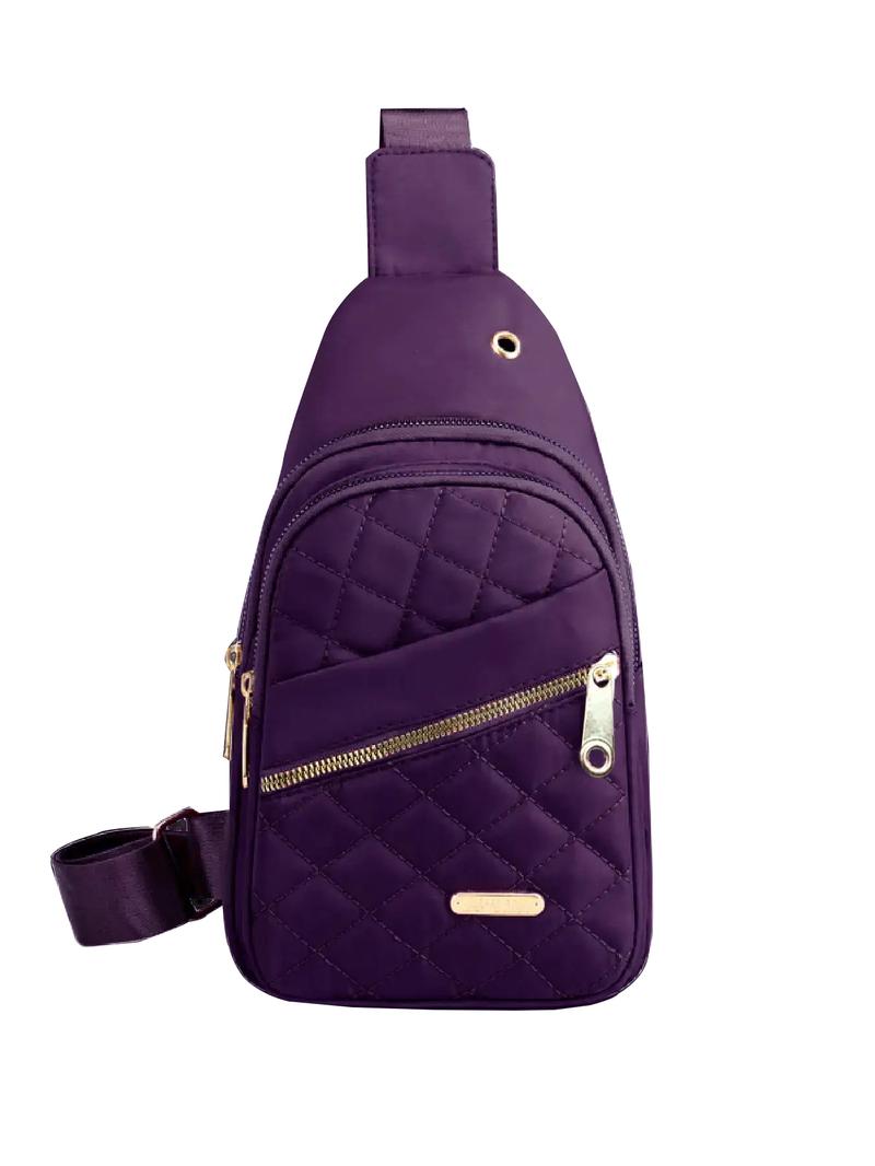 Summer Quilted Fanny Pack, New Summer Outfits 2024 All-match Large Capacity Crossbody Bag, Casual Solid Color Designer Chest Bag for Daily Use, Fashionable Crossbody Bag