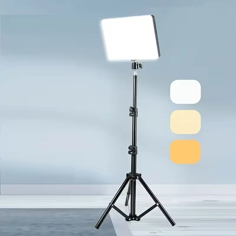 Floor Stand Softbox Light Kit, Adjustable Height Up to 110cm, Three Color Temperatures, No Flicker, Ideal for Makeup, Food Photography, Live Streaming, Photoshoot Light