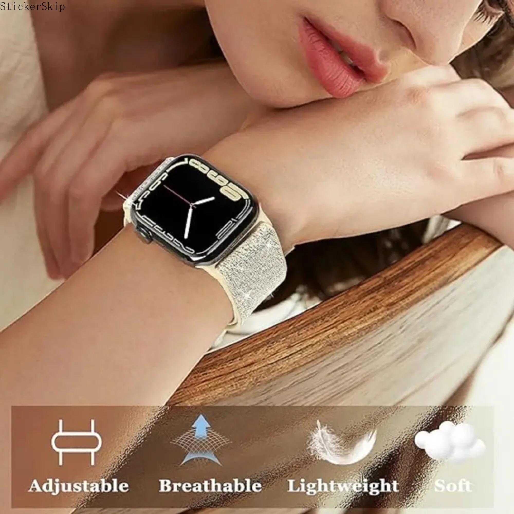 2026 Trendy Elastic Nylon Solo Loop Apple Watch Band – Adjustable Stretch Strap Compatible with 38–45mm Series 3–7 & SE, Soft Breathable Lightweight Wristband for Daily Wear, Fitness, Sleep & Gift