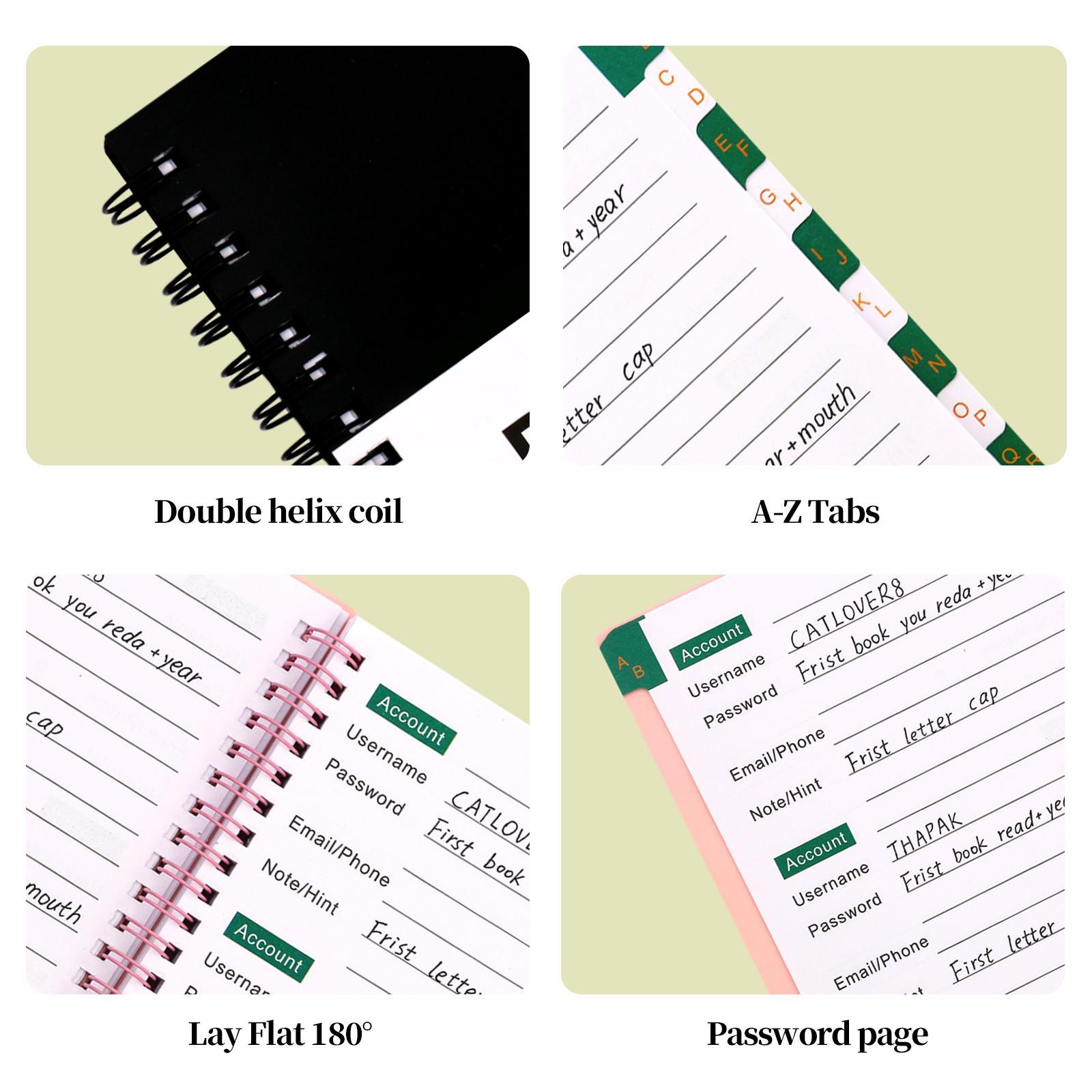 Password Book with Alphabetical Pages, A5 Password Logbook and Workbook Journal, Website Password Keeper, Personalized Logbook for Secure Data Management #GLOBAL PICKS
