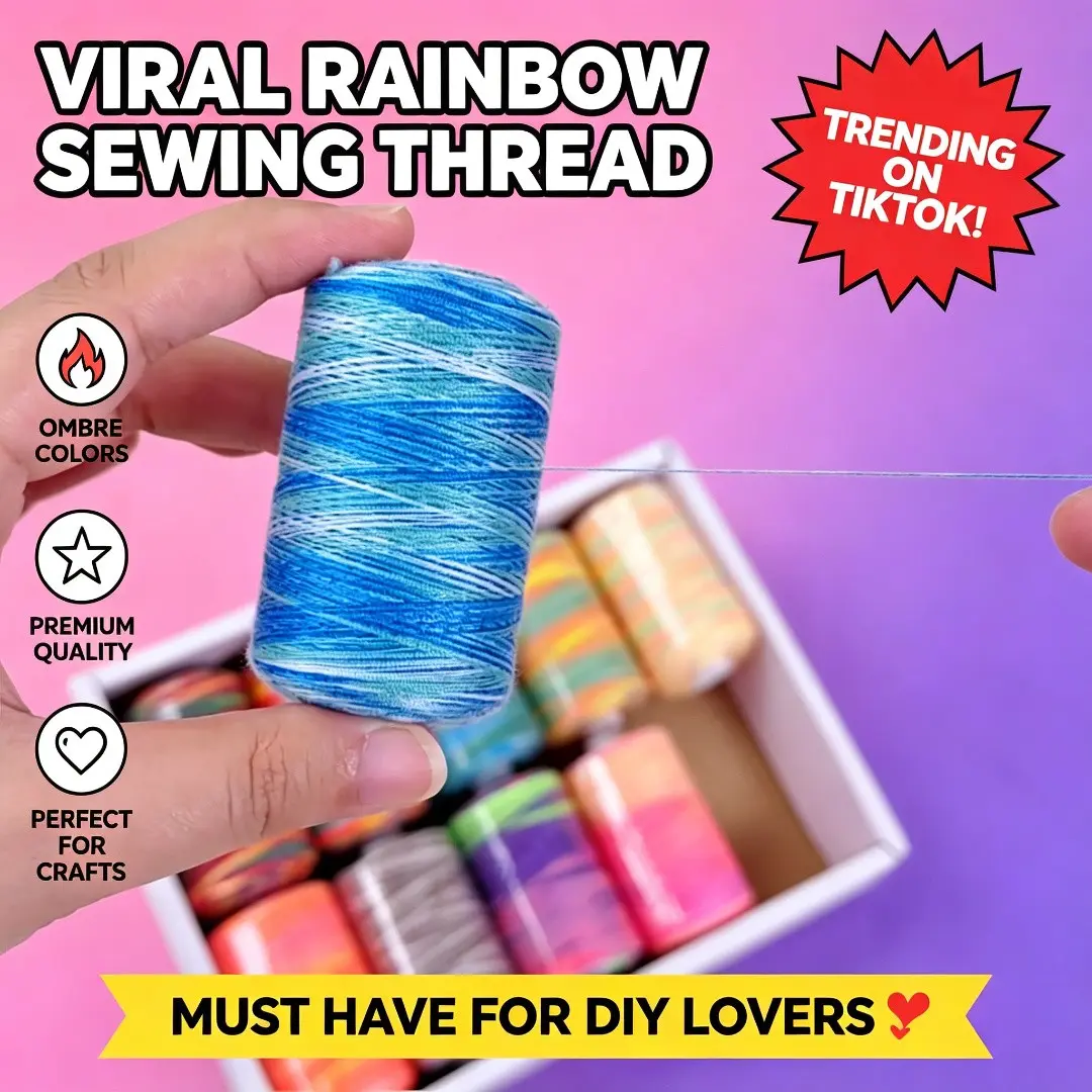 1 Box 10 Rolls 1000 Yards Large Size Colorful Sewing Thread, DIY Hand Sewing Thread, Suitable for Manual and Machine Sewing, Quilting, Needlework