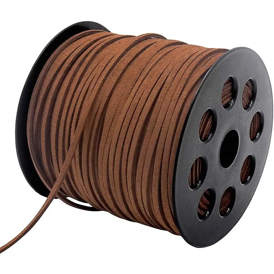 Leather String, 100 Yards 2.6mm Flat Suede Cord, Faux Leather Cord for  Making, Necklaces, Bracelets, Dream Catchers and DIY Crafts (Brown)