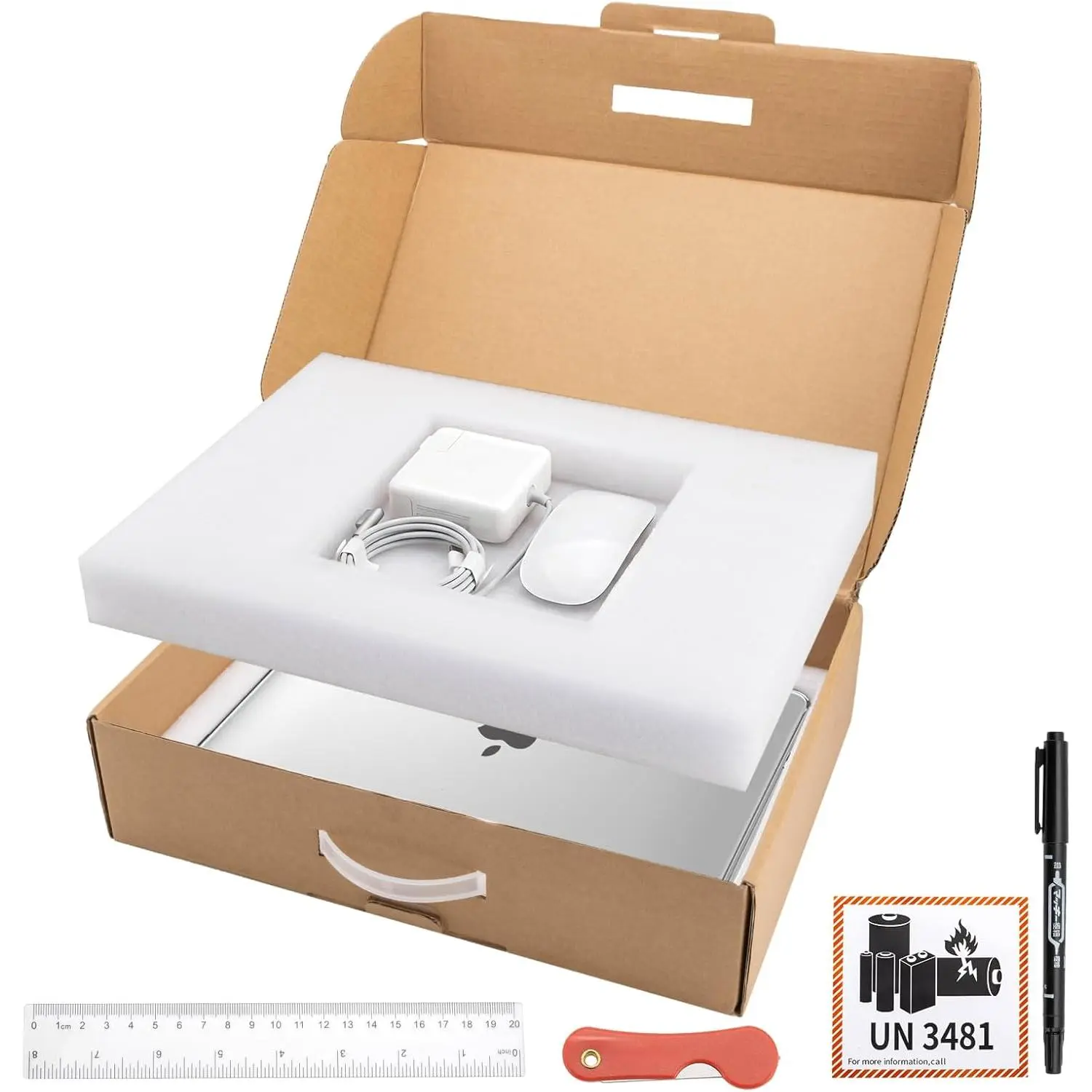 Laptop Shipping Box with Protective  for up to 17.3 Inch Notebook, Cardboard Laptop Box for Shipping, Secure Mailing Boxes (17"L x 12"W x 4"H)