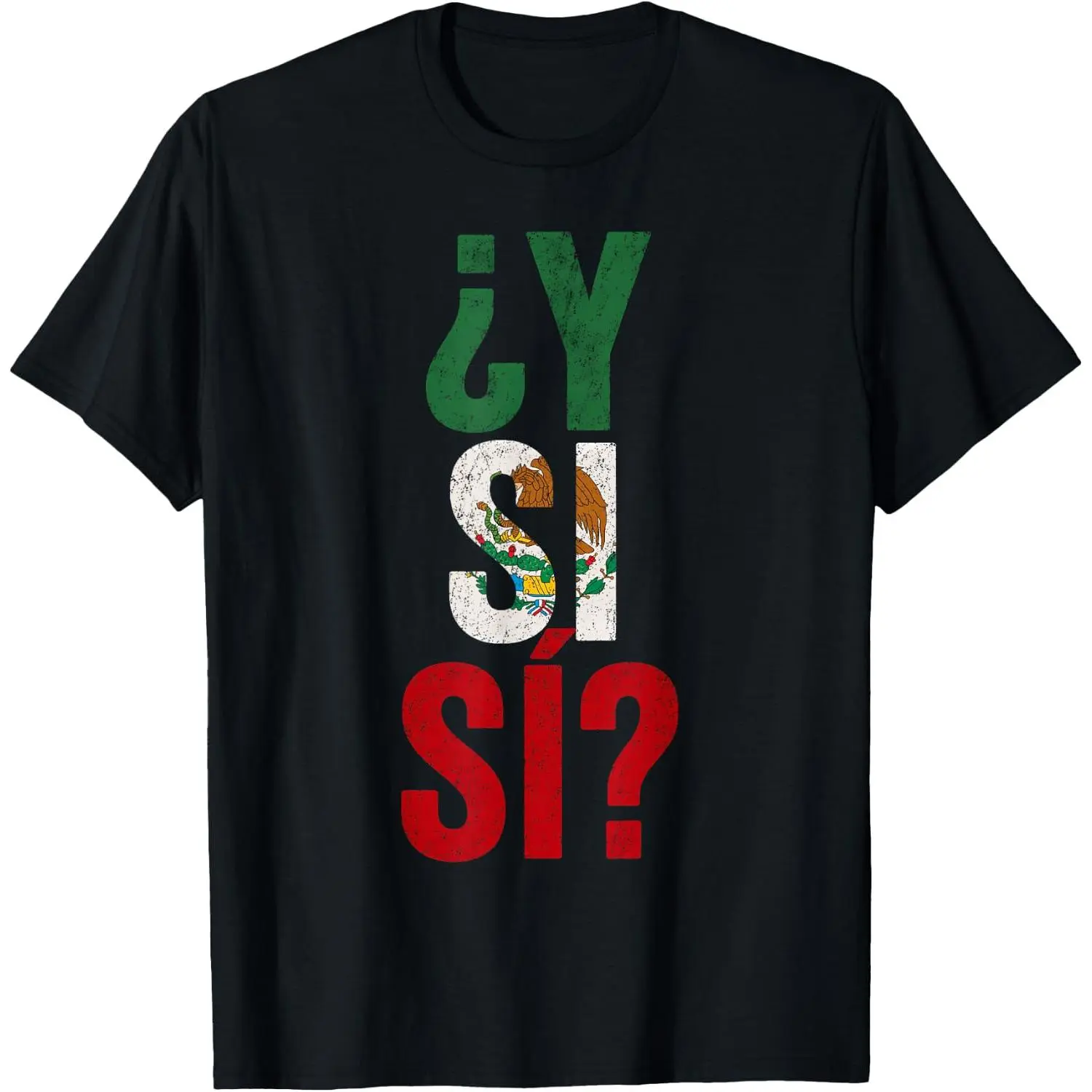 Oversized Smooth Graphic Mexican "Y Si Sí" Flag Funny T-Shirt for Sports & Outdoor Activities - Love, Check Feature Sports Top, Shortsleeve, Everyday, Casual, Soft, Apparel, Cotton, Fabric, Fit, Piece, Natural, Relaxed Fit, Loose, Tee, Round Neck, Classic