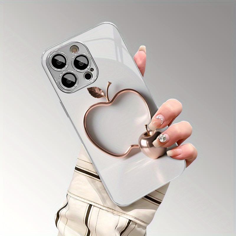Advanced Multi-Functional Metal Apple Pattern Electroplated TPU Phone Case with Lens Protection for iPhone 16/16Pro/16ProMax/16Plus/16e, 15/15Plus/15Pro/15ProMax, 14/14Plus/14Pro/14ProMax, 13/13Pro/13ProMax, 12/12Pro/12ProMax, 11/11Pro/11ProMax, 7/8plus,