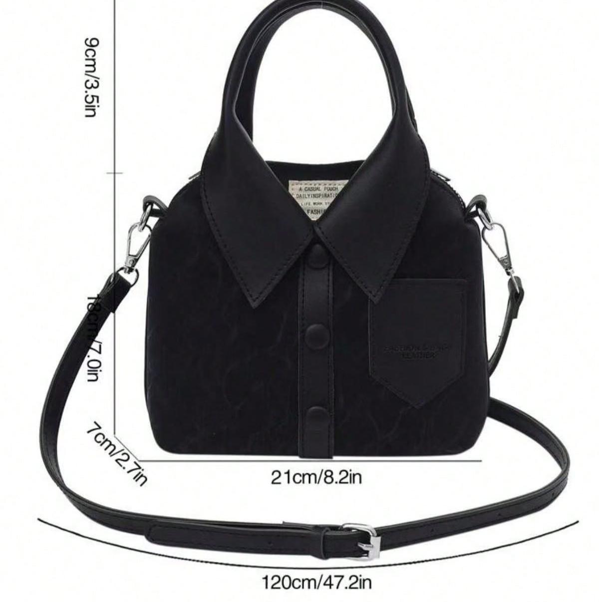 1 Piece Bag Shaped Bag Small Square Crossbody BagPu Fabric With Long Strap Shoulder Bag Satchel, Hot Girl Style, Clothing Bag Unique Stylish Women's Handheld Bag With Simple Shirt Design