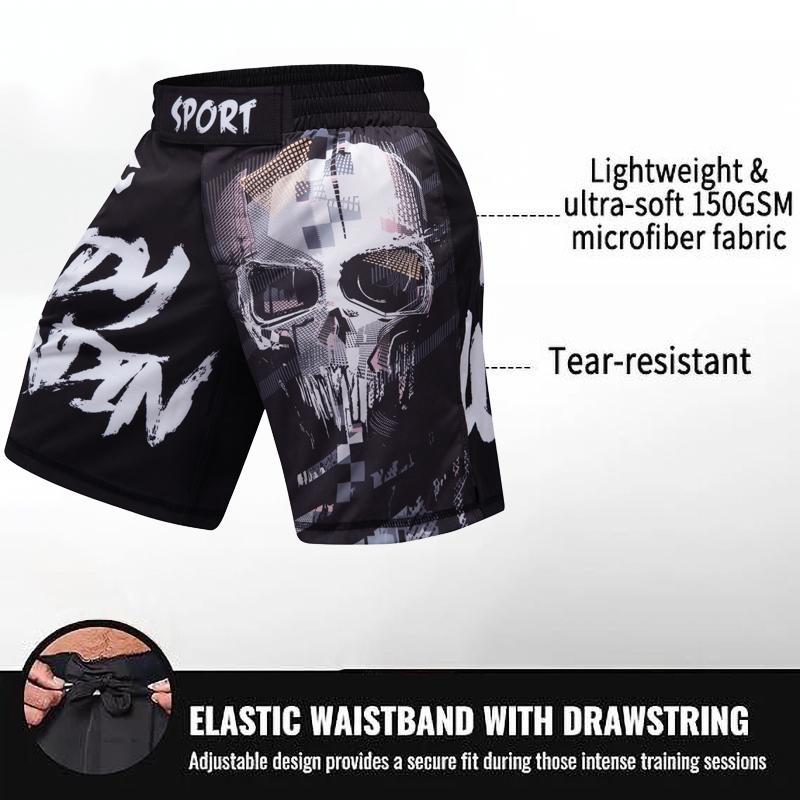 Cody Lundin Crossfit Men Fitness Running Shorts MMA Short With Printed Lightweight Grappling Combat Shorts For Boxing Weightlift