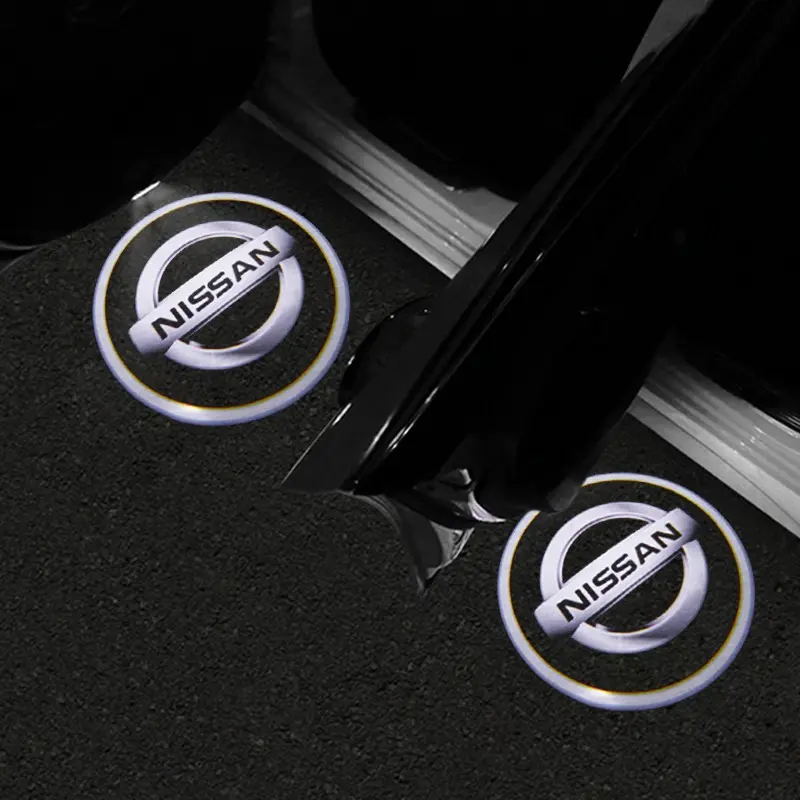 1/2PCS For Nissan Nismo Car Door Logo Led Welcome Night Light Wireless Projection Lamp HD ABS Projector Ghost Shadow Lights Car Badge Decoration Auto Emblem Interior Accessories Car Light Embellishments
