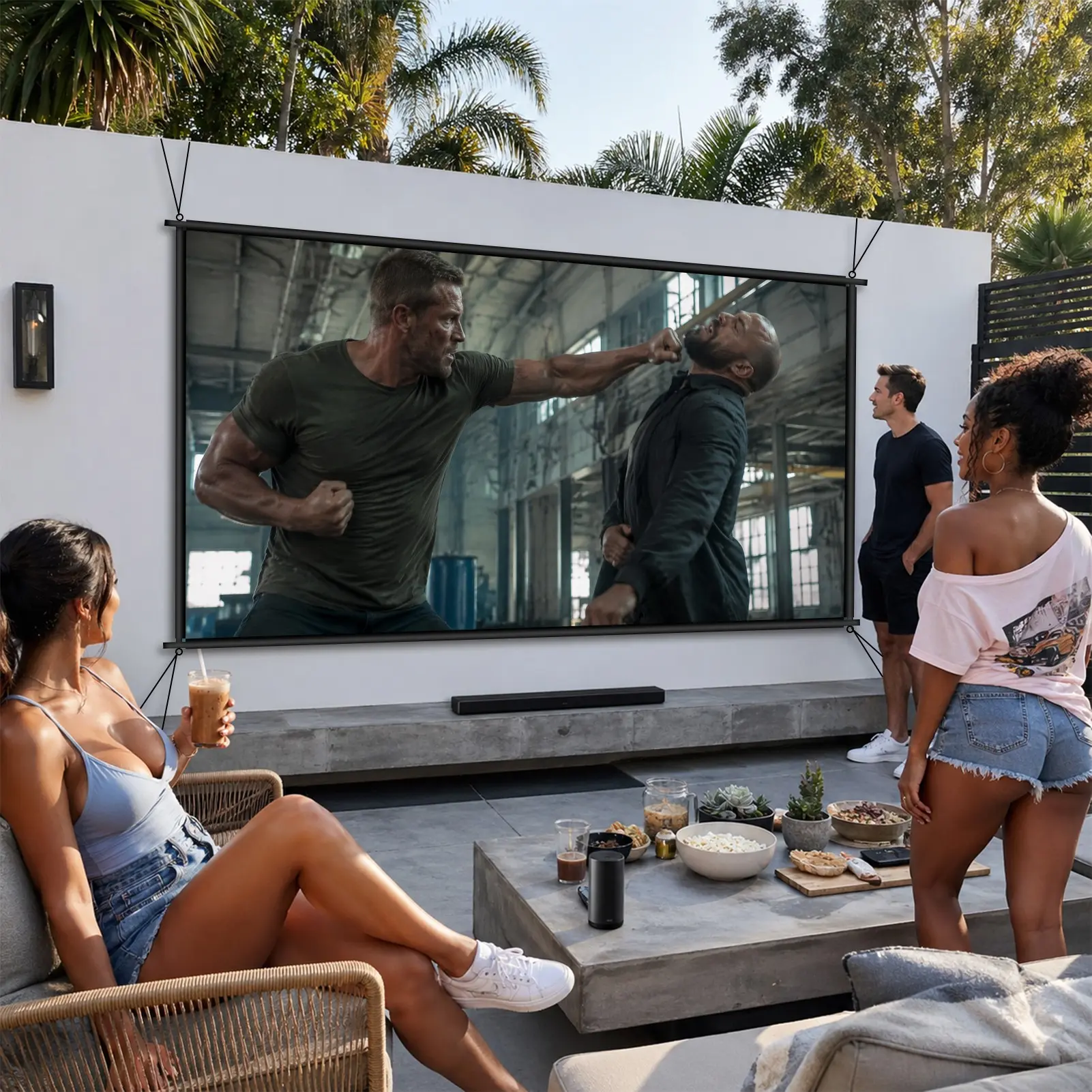 New Frame Projector Screen, Projection Screen, 100 Inch Reflective Screen, Foldable, High Quality, Outdoor Use, Living Room, Camping, HD Movie Screen