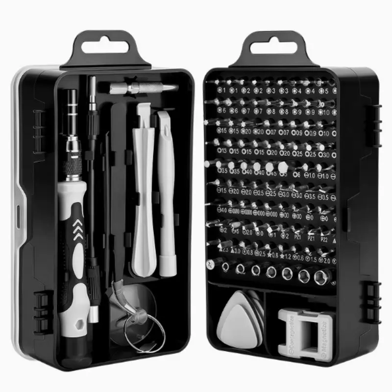 Multi-Functional Precision Screwdriver Set, Includes Triangle Star, Cross, Flat Head Tools, 115 Tool Options, DIY Office Repair Kit, Dismantling Screwdriver Kit