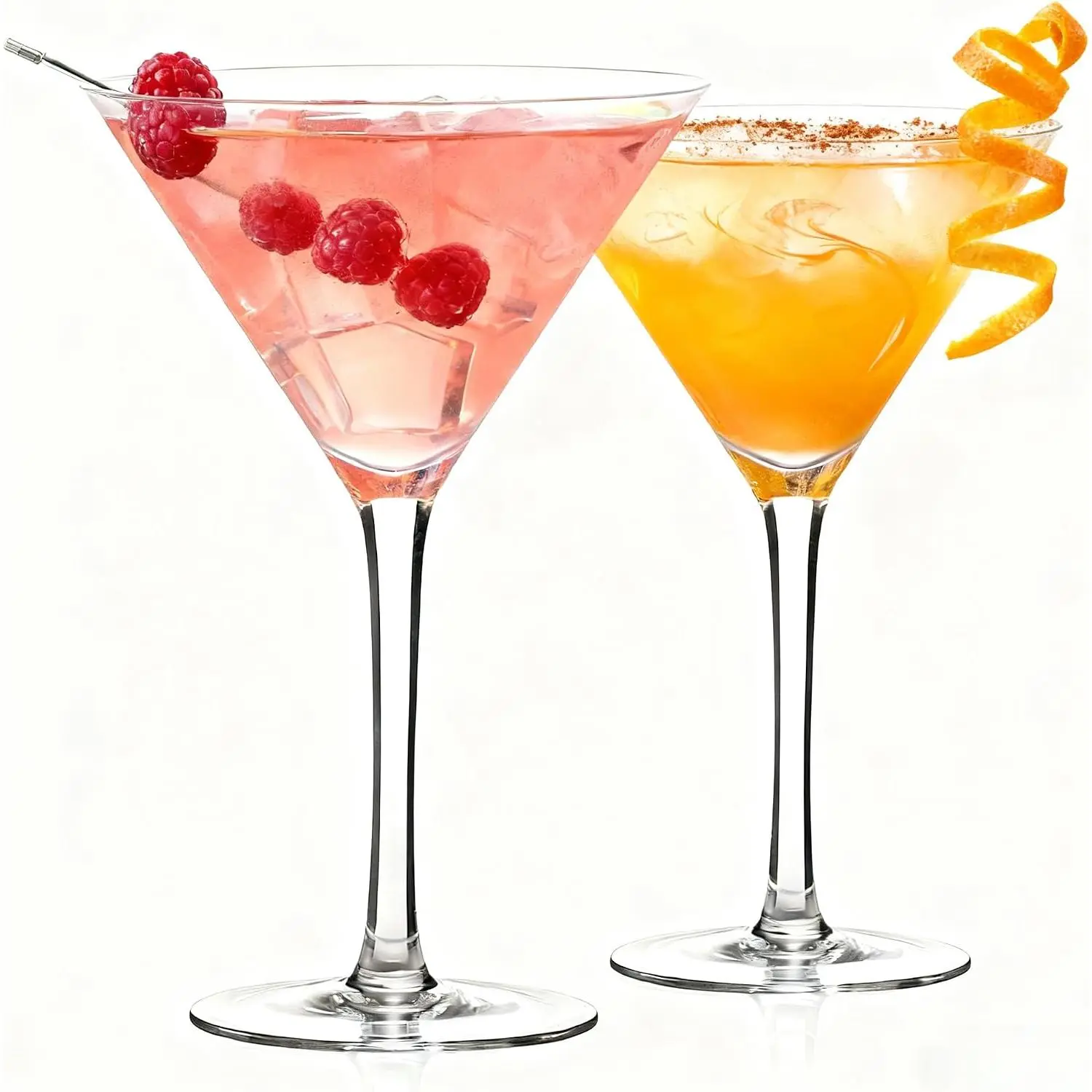 Martini Glasses Set of 2, 9 oz Crystal Cocktail Glasses, Hand Blown Crystal Martini Glasses for Espresso Martini, Cosmopolitan, Gimlet, Home Bar, Party, Martini Glassware Gift Set