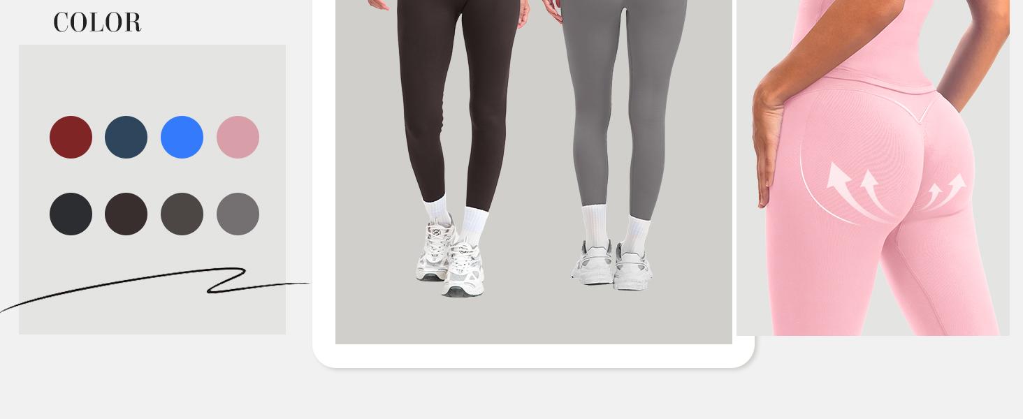 Butt Lifting Leggings for Women Hidden Scrunch Seamless Workout Leggings Mid Low Waist Tummy Control Gym Yoga Pants