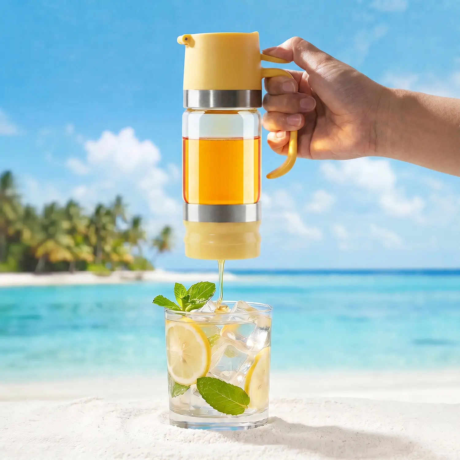 Glass Honey Dispenser kitchen items No Drip No Mess Leak-Free Design with Handle for Maple Syrup Maintains Freshness Easy to Clean Refill Perfect for Everyday Use