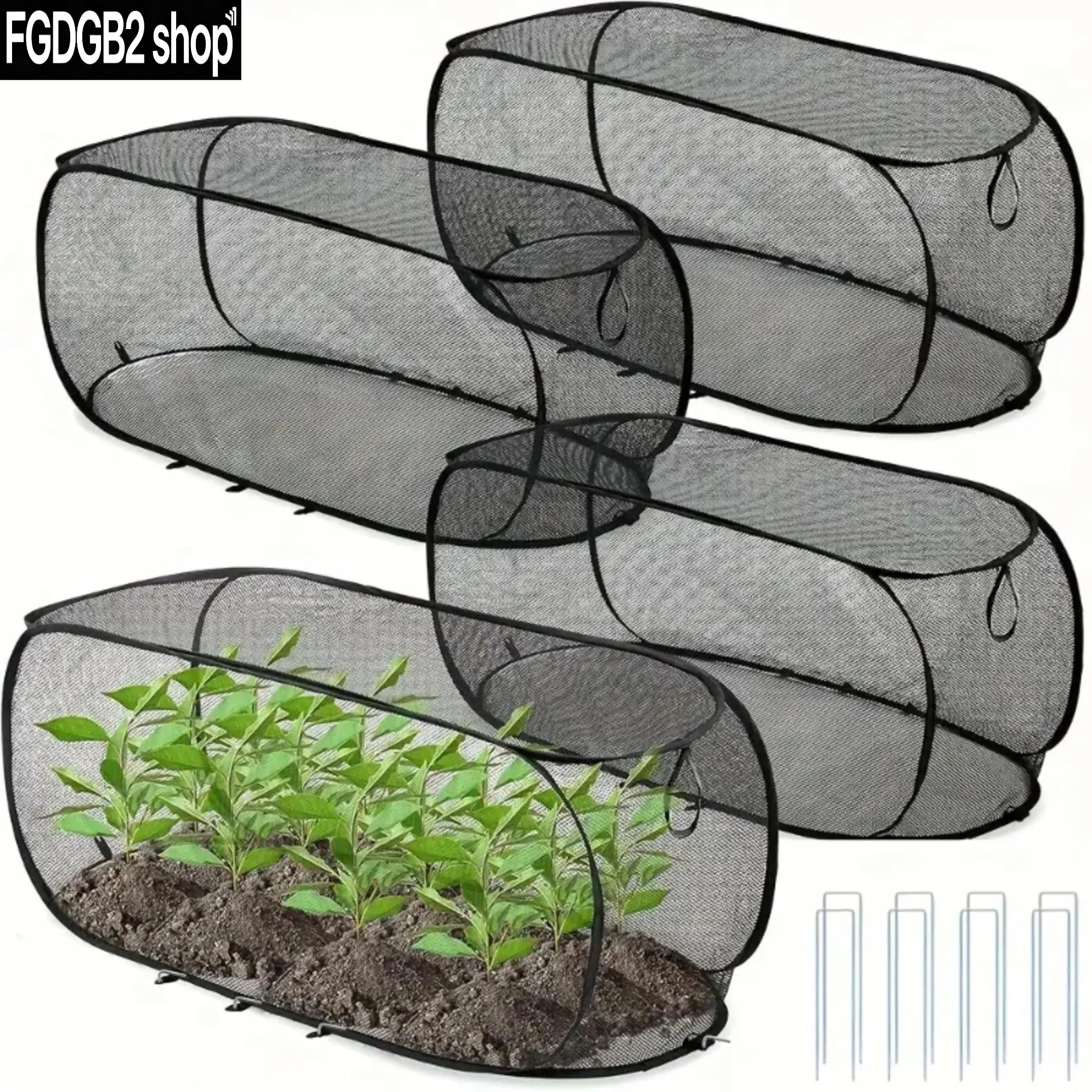 Pop-Up Plant Protection Cover, Mesh Garden Netting for Raised Beds, Bird & Insect Barrier, Reusable Plant Protector for Vegetables, Fruits, Flowers & Seedlings
