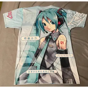 2026 NEW Hatsune Miku Hatsune Miku Formula Suit Japanese Text Full Print T-ShirtTee, Crypton Piapro Official Fan Apparel
