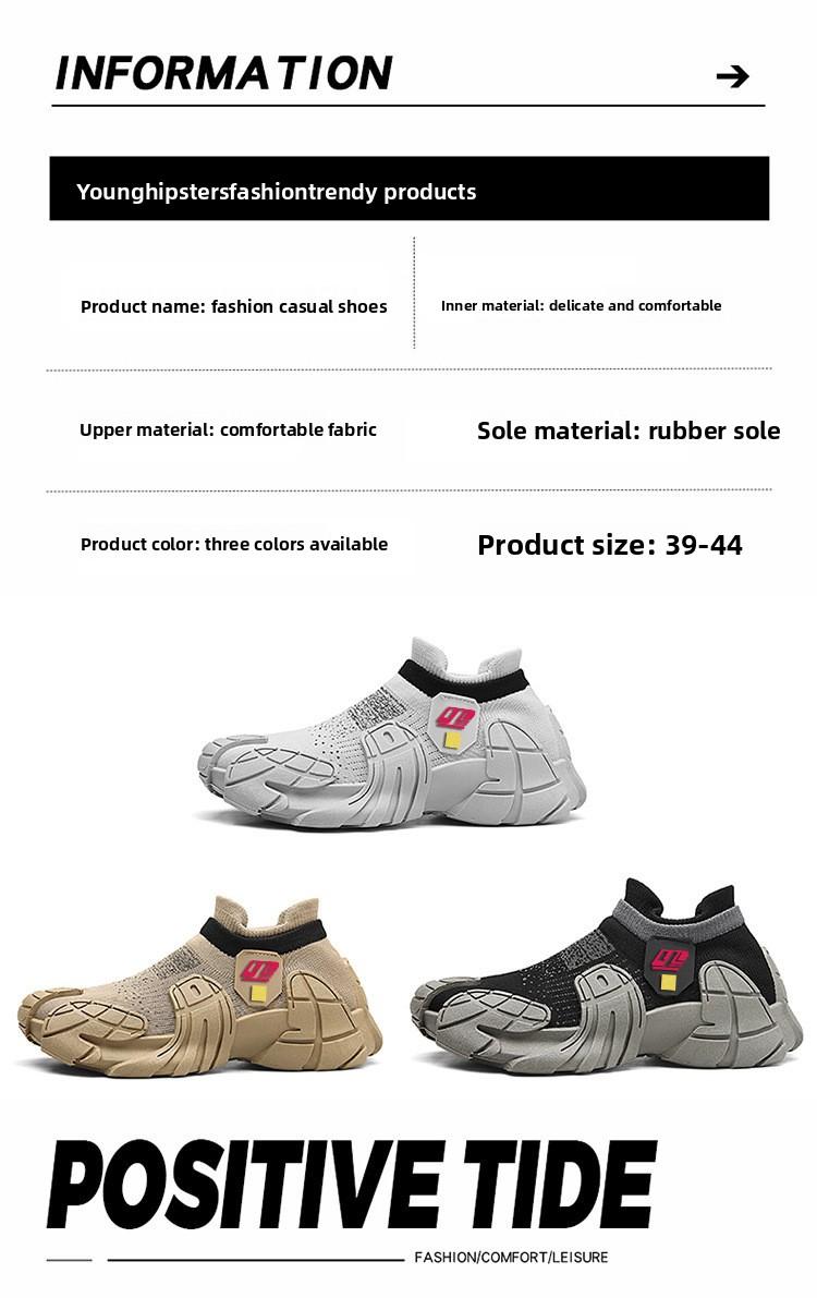 2026 new men's shoes, breathable mesh, new fly-knit casual shoes, thick-soled slip-on lazy sports casual trendy shoes