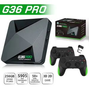 G36 PRO Super Game Console 256GB with 120000+ Classic Retro Games For PS1/GBA/MD/CPS S905 Chip Dual System 4K HD TV Box With Dual 2.4G Wireless Controllers, 50+ Emulators 3D Retro Arcade Plug And Play Home Family Gaming Box
