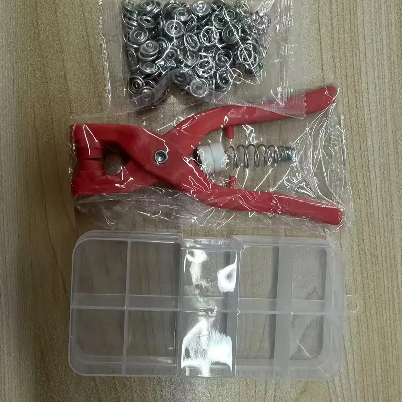 Snap Fastener with Storage Box, 50pcs/set Buttons with Manual Press Plier, Snaps for Diy Sewing Crafts on Clothing Bags Hats, Sewing Accessories