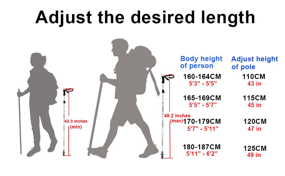 Aluminum Collapsible Ultralight Travel Trekking Hiking Pole for Men and Women Aluminum Collapsible Ultralight Travel Trekking Hiking Pole for Men and Women