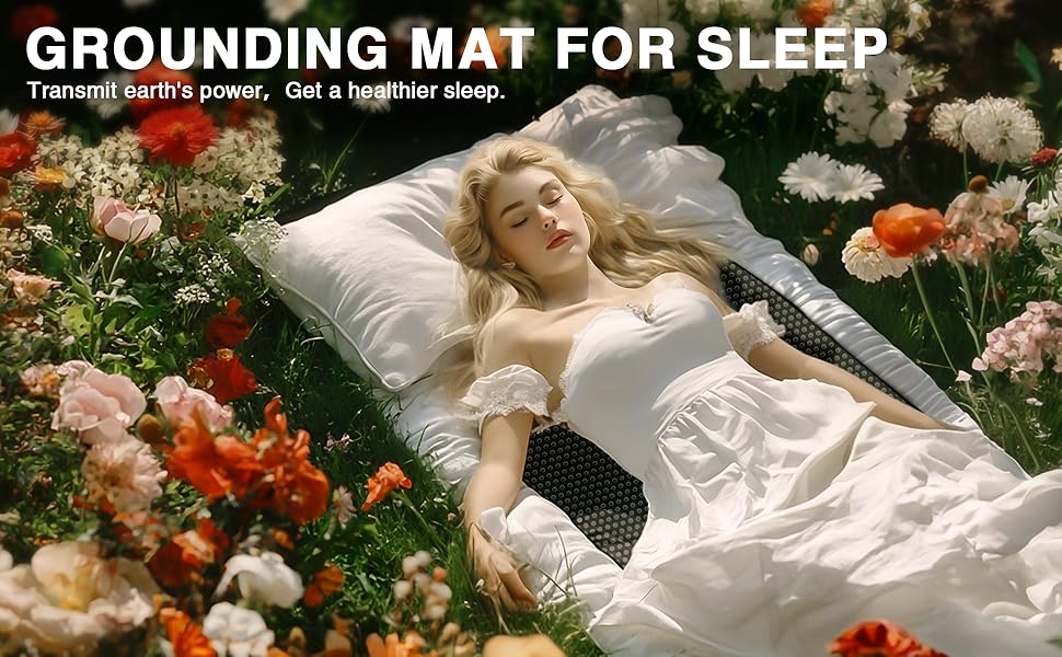 Grounding Mat for Bed, Grounded Pad for Sleep, Anti-Slip PU Grounded Mat with Grounding Cord (27''*54'', Full)