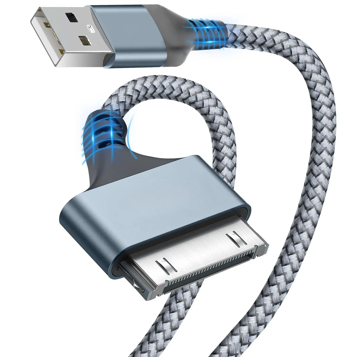 30 Pin Charger  for Old /iPod/iPad Support   & Data | 3FT Nylon Braided USB Power Cord Fits for  4/4s/3G/3GS, iPad 1 2 3, iPod  4 3 2 1, iPod Classic/Nano  6