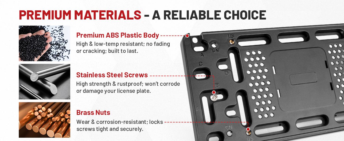 Stealth License Plate Frame with Hidden AirTag Holder, Anti-Theft GPS Tracker Compartment for Front & Rear Plates, Universal Fit for Car Truck SUV, Secure Screws & Durable ABS Plastic (Matte Black)