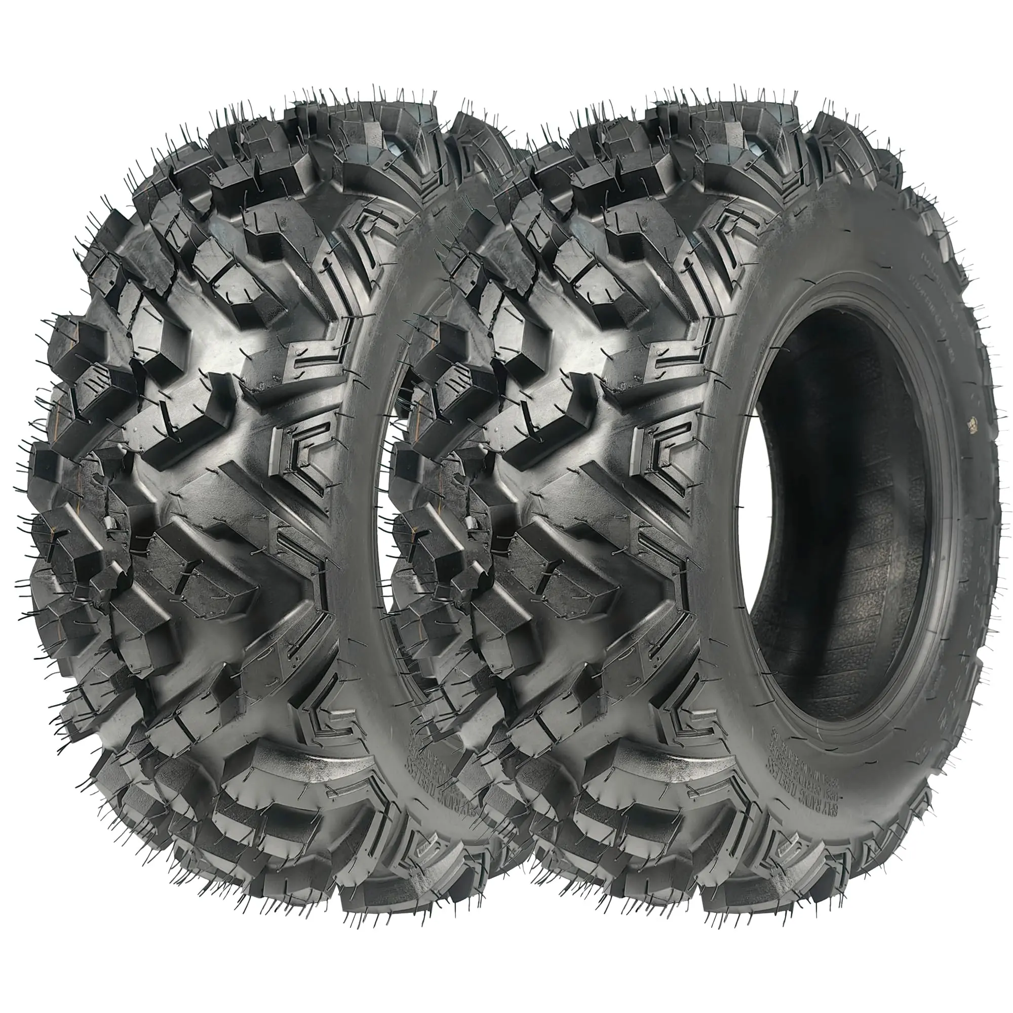Heavy Duty 6-Ply ATV UTV Tires 25x8-12 25x10-12 All Terrain Tubeless Off Road Tire Set Aggressive 18mm Deep Grip Mud Tires for Polaris Sportsman Ranger Honda Yamaha Trail Sand Gravel Puncture Resistant Quad Wheeler