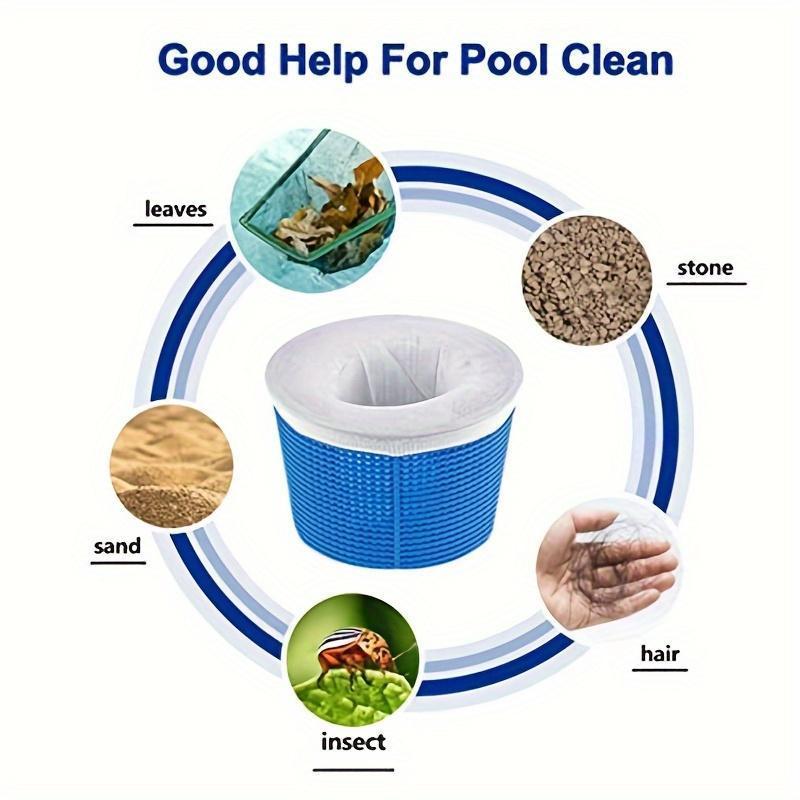 Synthetic Fine Mesh Filter Net Sleeves - Universal Fit for Skimmer Baskets, Skimmer Basket Cleaner for Pool Owners, Essential Summer Pool Supplies