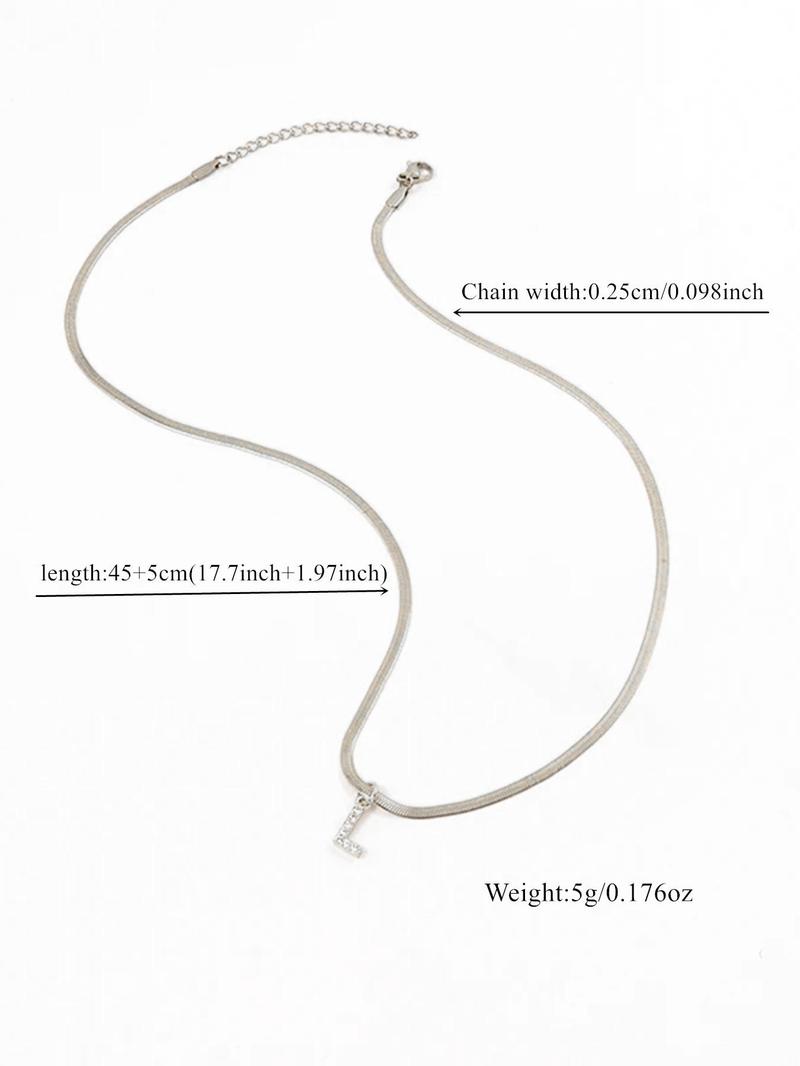 Fashion Letter Design Pendant Necklace for Women, Elegant Rhinestone Necklace, Fashion Jewelry for Party, Daily Clothing Decor, Trendy All-match & Exquisite Jewelry for Birthday Gift