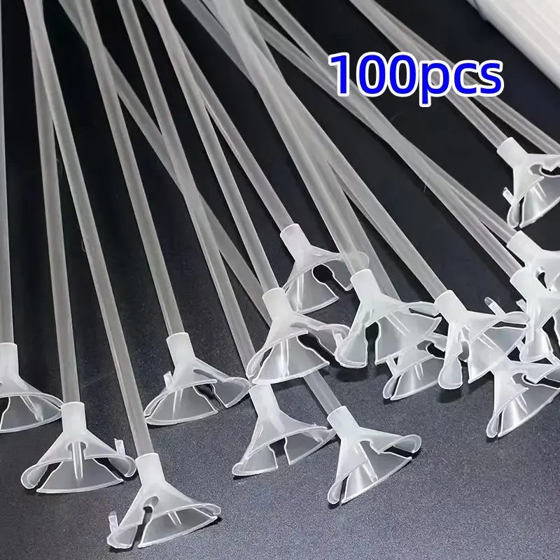 100pcs Balloon Arch Stands Kit with Self-Adhesive Base, 33cm Latex Balloon Rod Holder, Party Decorations, Festival Supplies