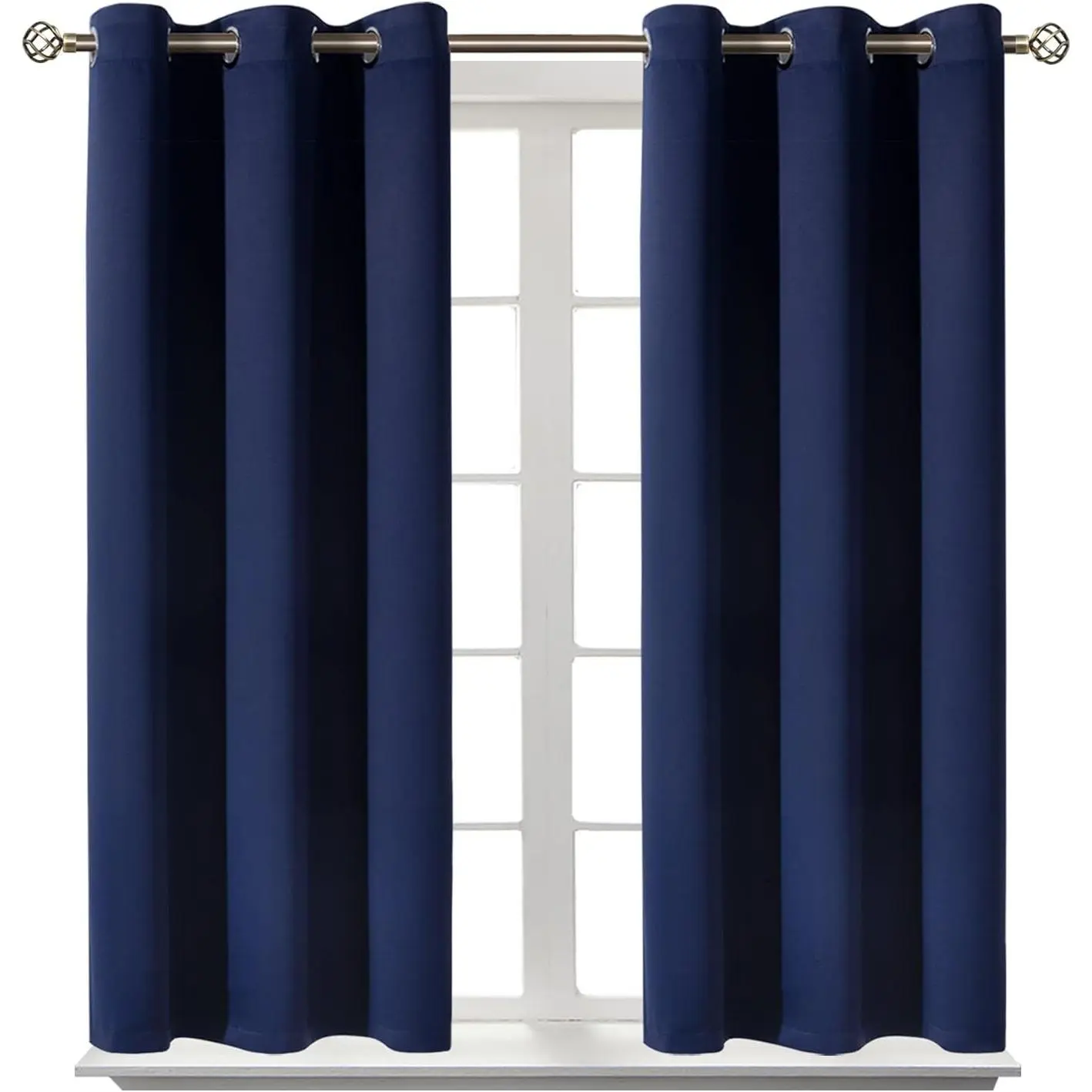 BGment Grommet Blackout Curtains, Thermal Insulated Room Darkening Curtains for Bedroom Living Room, Set of 2 Panels (38 x 54 Inch, Navy Blue)