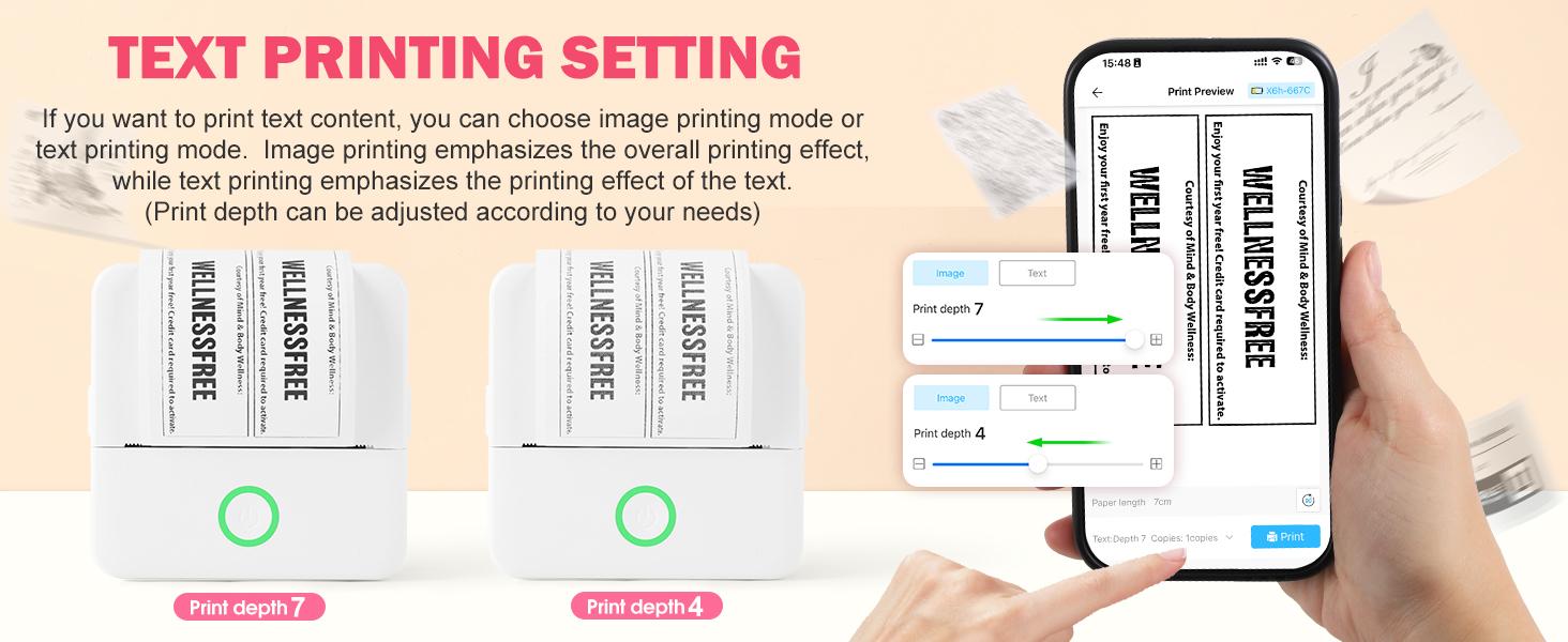 Print Pods Mini Printer, Thermal Inkless Sticker Maker With 10 Rolls Printing Paper, Pocket Printpod For Phone, Portable Printer For Notes, Flashcards, Journal, DIY, Compatible With iOS & Android