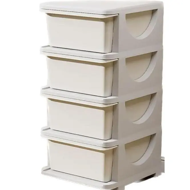 4-Tier 4-Bin Toy Storage Rack, Tall Vertical Bookshelf, Slim Organizer for Bedroom Playroom, Sturdy Plastic Book Display Stand
