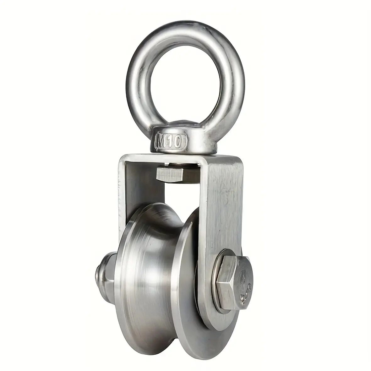 Stainless Steel Pulley Set, Silent Operation, 360-Degree Rotation, U-Type V-Type Fitness Equipment, Bearing Included