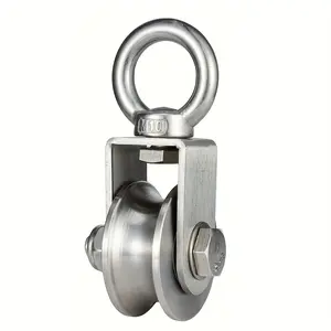Stainless Steel Pulley Set, Silent Operation, 360-Degree Rotation, U-Type V-Type Fitness Equipment, Bearing Included