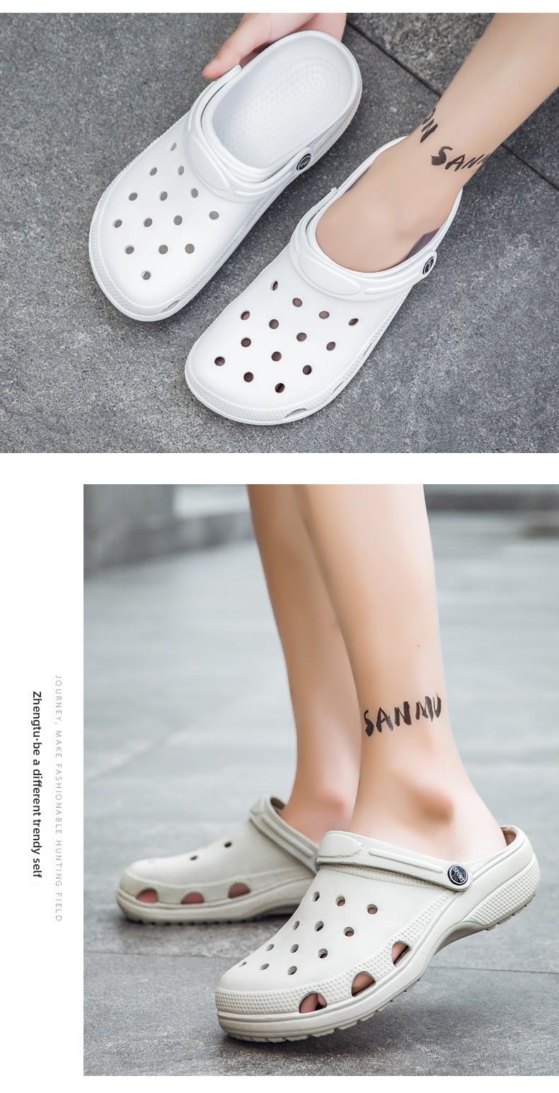 Mimilove Unisex Sandals Garden Clogs Women's Summer New Solid Color Slippers Couple Closed-Toe Beach Sandals Beach Clogs