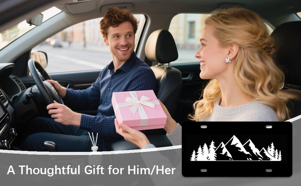 Black Mountain Topographic Front License Plate 6x12 – Peak Contour Map Vanity Tag for Car Truck SUV – Outdoor Hiking Gift with 4 Holes