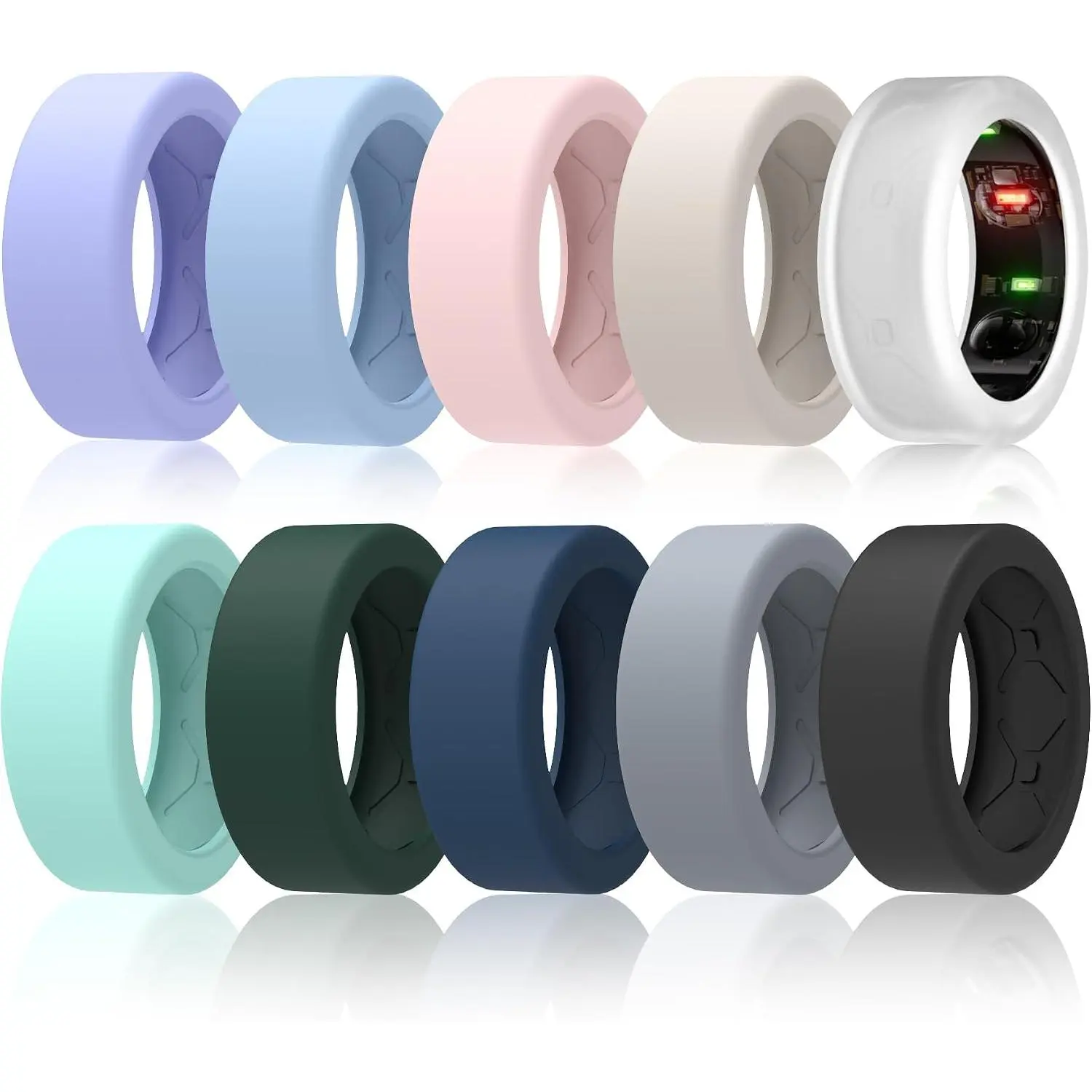 10-Pack Silicone Shell Wearable Accessories, Anti-Scratch Elastic Protector for Oura Gen 4/Gen 3 & Samsung Galaxy Ring, Gym Workout Use - Patent Pending, For Gen 3/4