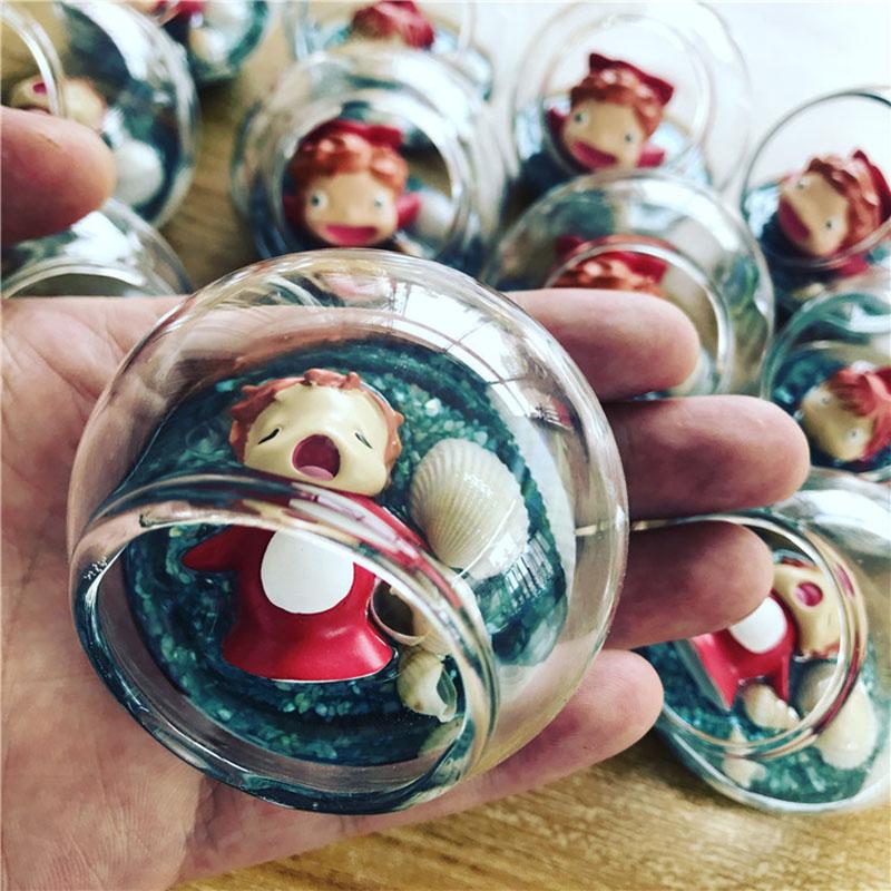 Cute Ponyo Mini Statue Toys Room Ornaments Kawaii Animal GK Model Toy Collection Doll Kid Gifts Fashion Decoration