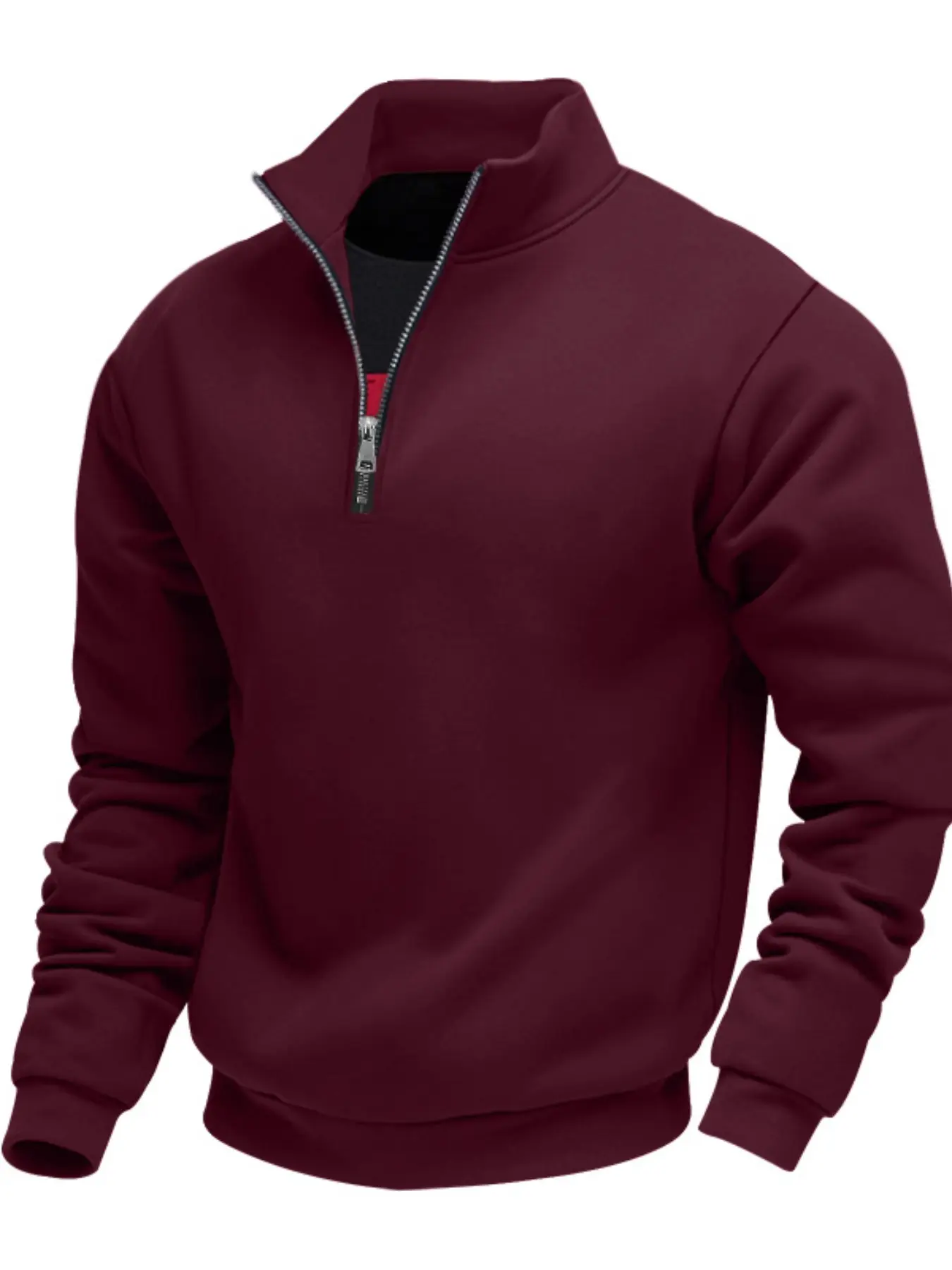 Men's half-zip stand-up collar long-sleeved T-shirt - Solid color, fitted casual sport coat-style top - Stretch, soft and comfortable fit - Ideal for commuting, sports, daily wear and Everyday Wear, versatile for all occasions