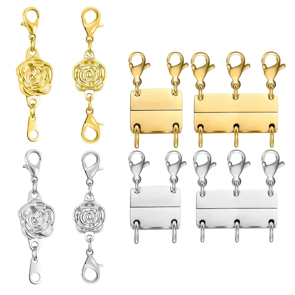 Magnetic Lobster Clasp Suitable for Stackable Necklaces & Bracelets - Magnetic Layering Clasps for Extender Chains, Necklace/Closure Connectors, Compatible for Necklace Extenders, Bracelet Clasps, Jewelry Extender Clasps