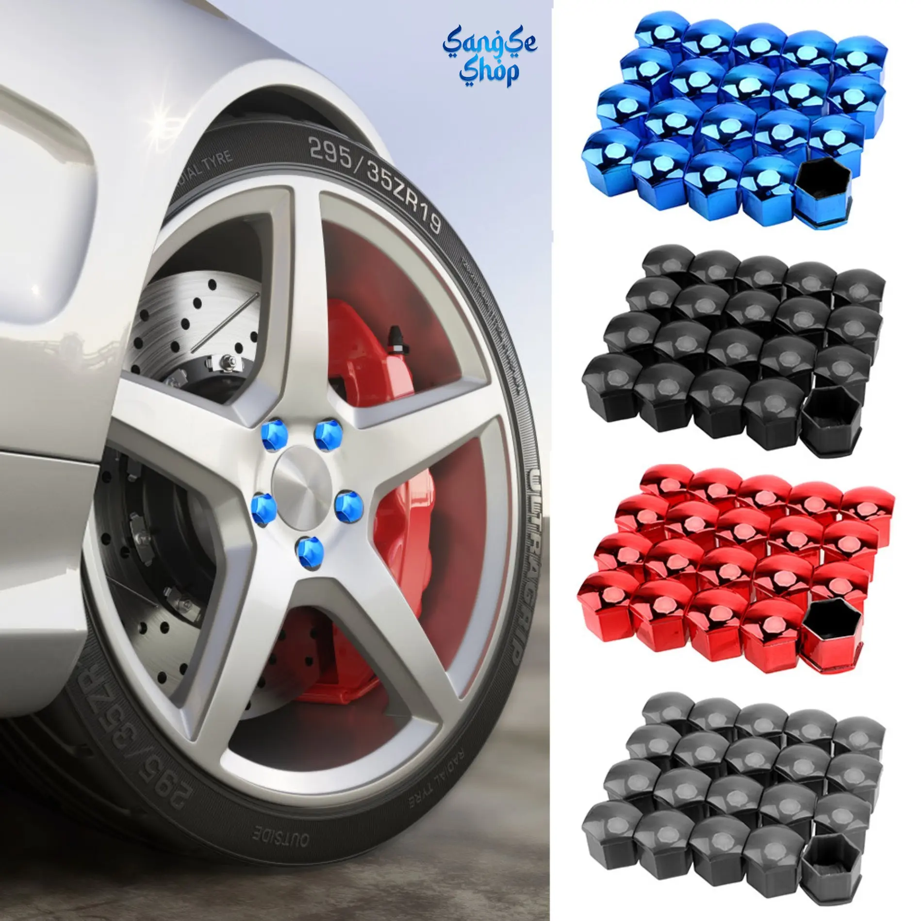 Viral Car Wheel Nut Caps Set, Hub Screw Dust-Proof Covers, Tire Lug Nut Protection Caps, Automotive Wheel Rim Decorative Accessories, Anti-Rust Tire Bolt Covers for Cars, Stylish Exterior Auto Trim Upgrade